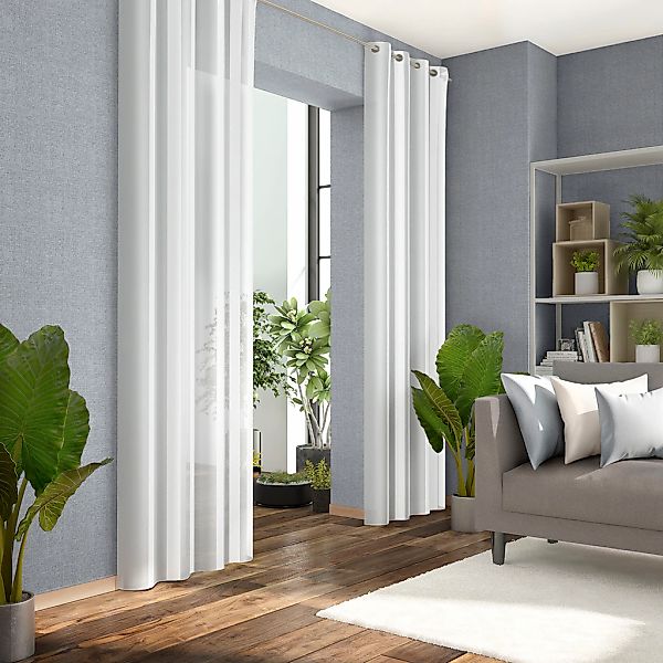 Neutex for you Vorhang "ALASSIO" Ösen 1 tlg. Längssteifen mit Glanzeffekt günstig online kaufen