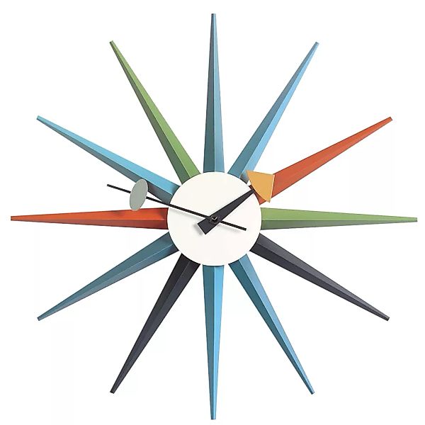 Vitra - Sunburst Clock Nelson Wanduhr - multicolor/Ø47cm günstig online kaufen