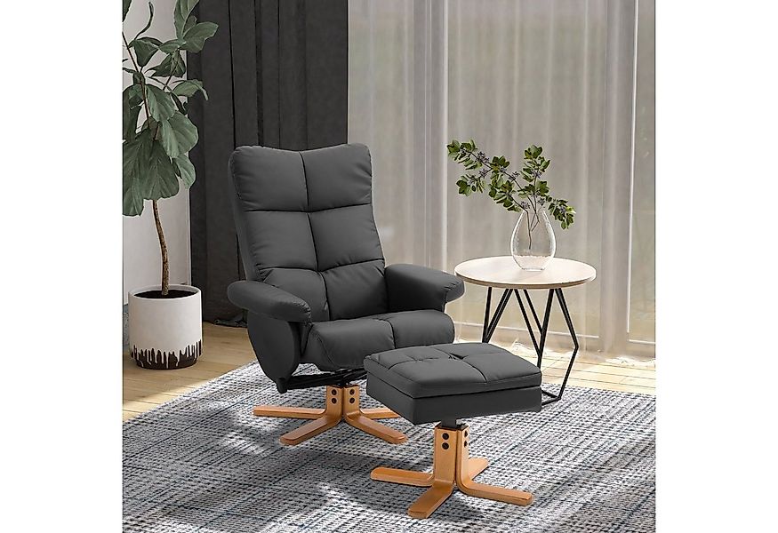HOMCOM Polsterstuhl mit Hocker und Stauraum, Fernsehsessel mit Liegefunktio günstig online kaufen