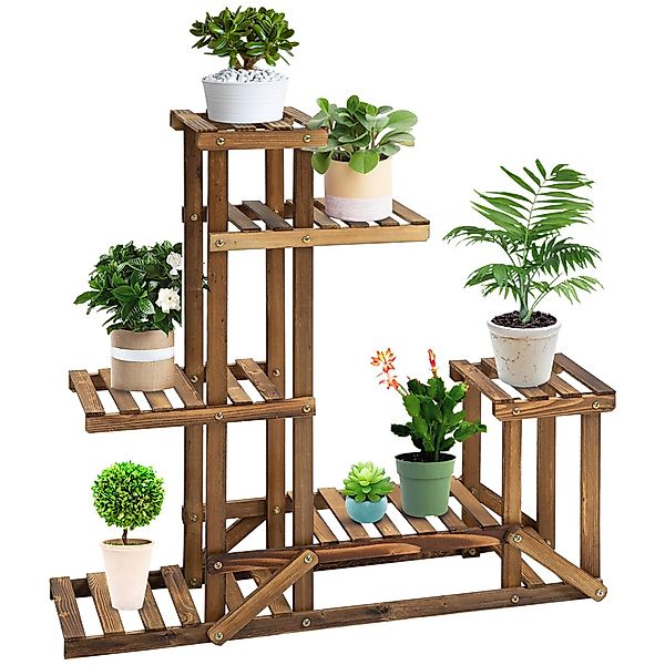 Outsunny Pflanzentreppe Pflanzenregal, 6 Ebenen Vierstufiges günstig online kaufen