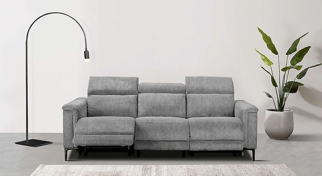 Home affaire 3-Sitzer "Lund Cord, mit manueller o. elektrischer Relaxfunkti günstig online kaufen