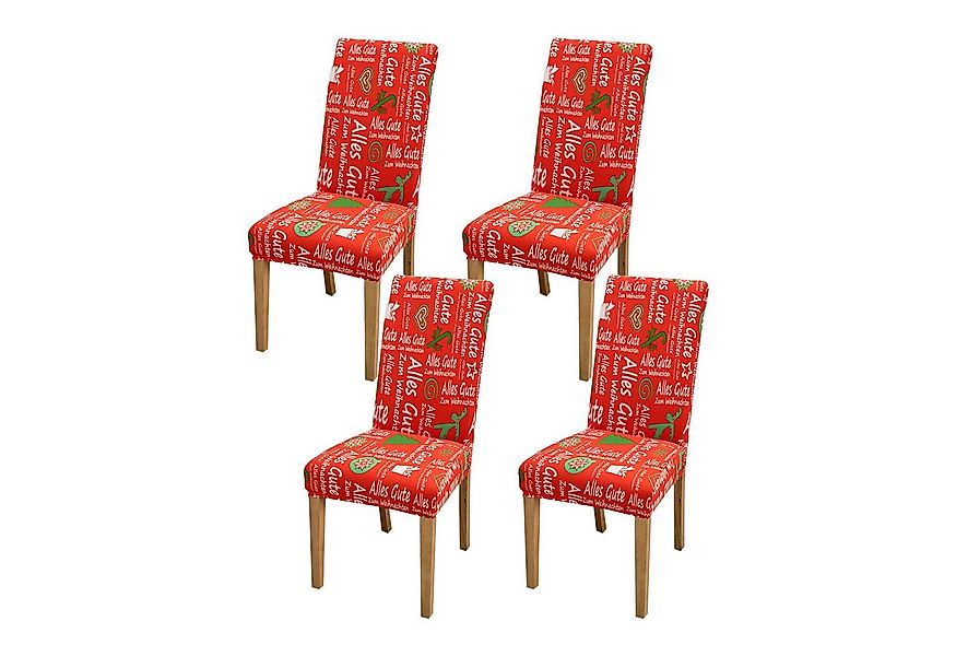 Vivi Idee Stuhlbezug Stuhlhussen 4/6er Set Weihnachten Spannbezug für Stühl günstig online kaufen