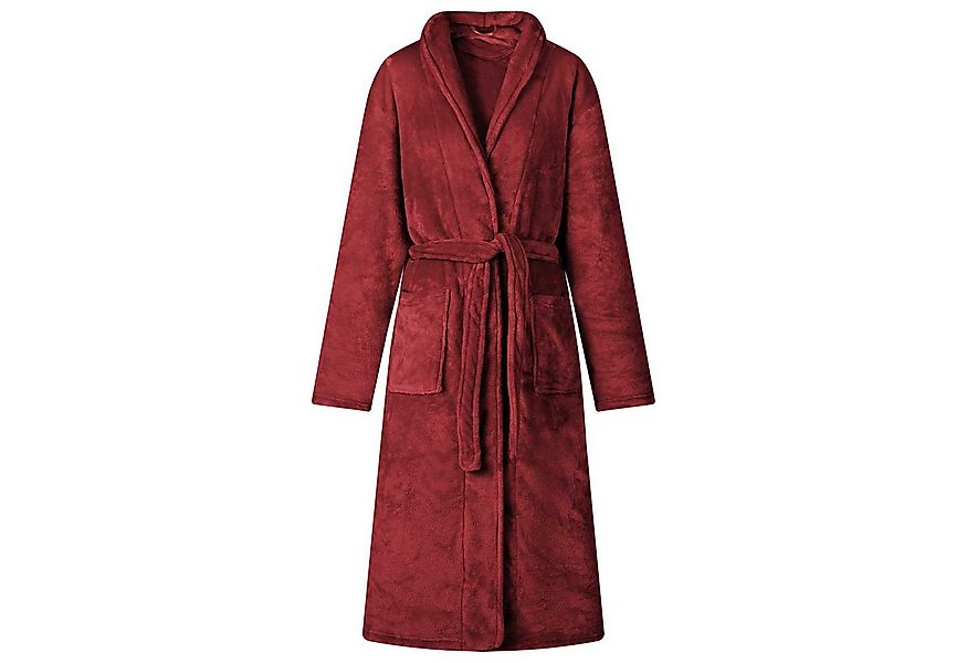 vidaXL Bademantel Bademantel ohne Kapuze Bordeauxrot XXXL Flanell, Vlies günstig online kaufen