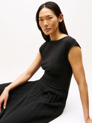 Tommy Hilfiger A-Linien-Kleid 5X2 RIB MIDI günstig online kaufen