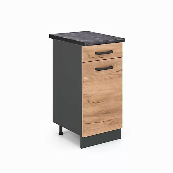 Vicco Unterschrank R-Line, Goldkraft Eiche/Anthrazit, 40 cm, AP Anthrazit günstig online kaufen