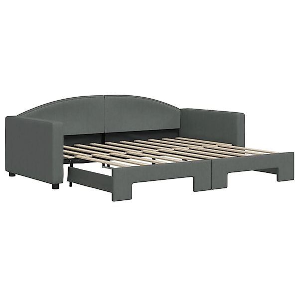 vidaXL Tagesbett Ausziehbar Dunkelgrau 90x190 cm Stoff1898671 günstig online kaufen