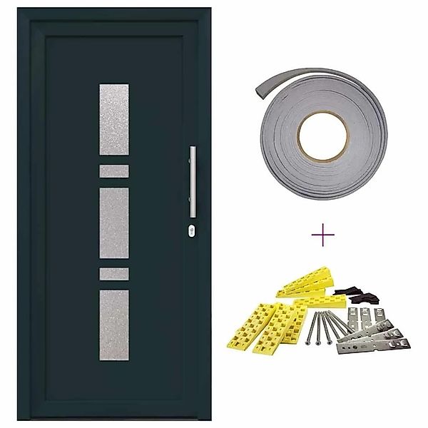 vidaXL Haustür Anthrazit PVC 3385780 günstig online kaufen