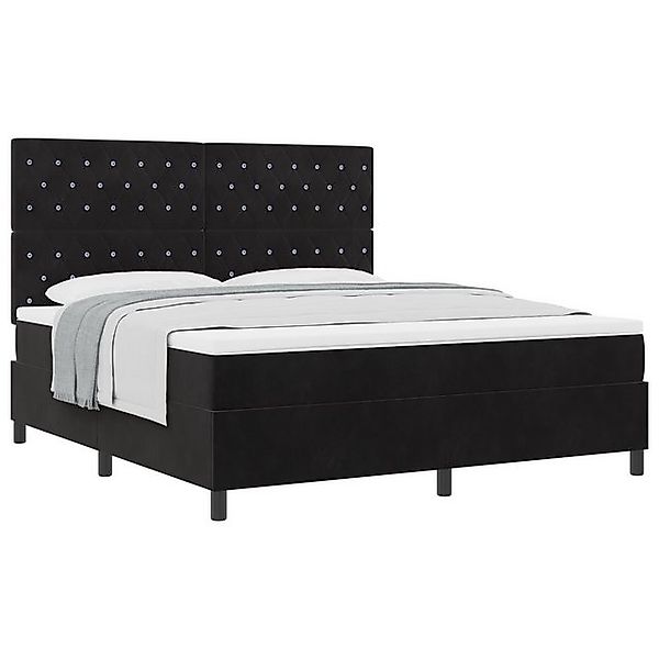 vidaXL Bett Boxspringbett mit Matratze Schwarz Super King Velvet (1-tlg) günstig online kaufen