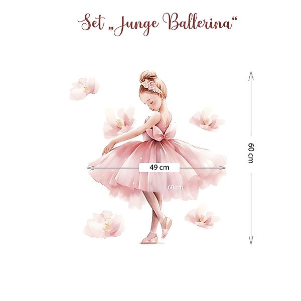 Olli&Elli.design Wandtattoo Zarte Ballerina mit Blumen günstig online kaufen