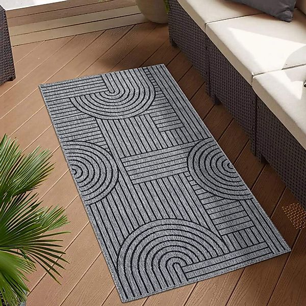 Carpet City Outdoorteppich "DUO RUG 5842" rechteckig 5 mm Höhe Wendeteppich günstig online kaufen