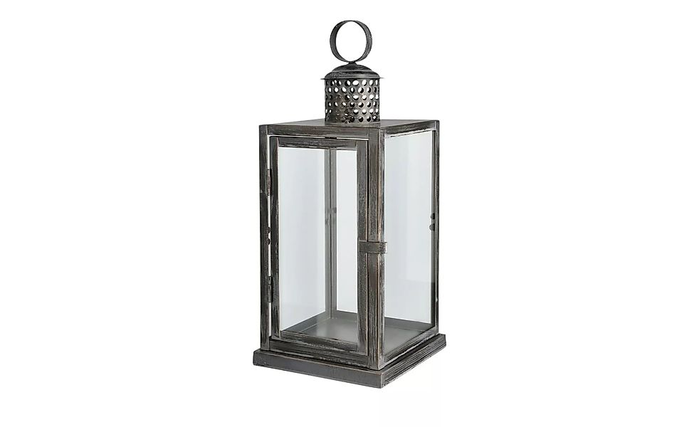 Laterne - braun - Metall, Glas - 14 cm - 33,5 cm - 14 cm - Dekoration > Lat günstig online kaufen