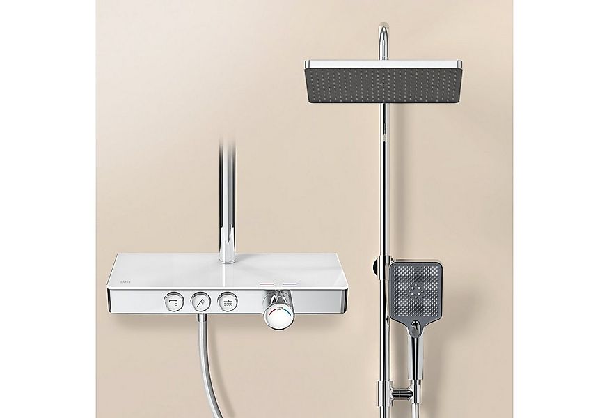 EMKE Duschsystem Duschset eckig mit Thermostat 38 °C, Regendusche und Handb günstig online kaufen