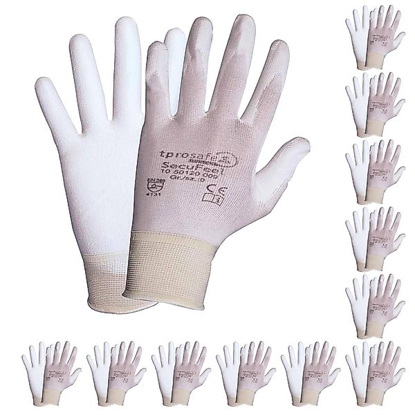 tprosafe Nitril-Handschuhe SecuFeel white PU-Arbeitsschutzhandschuhe, Hands günstig online kaufen