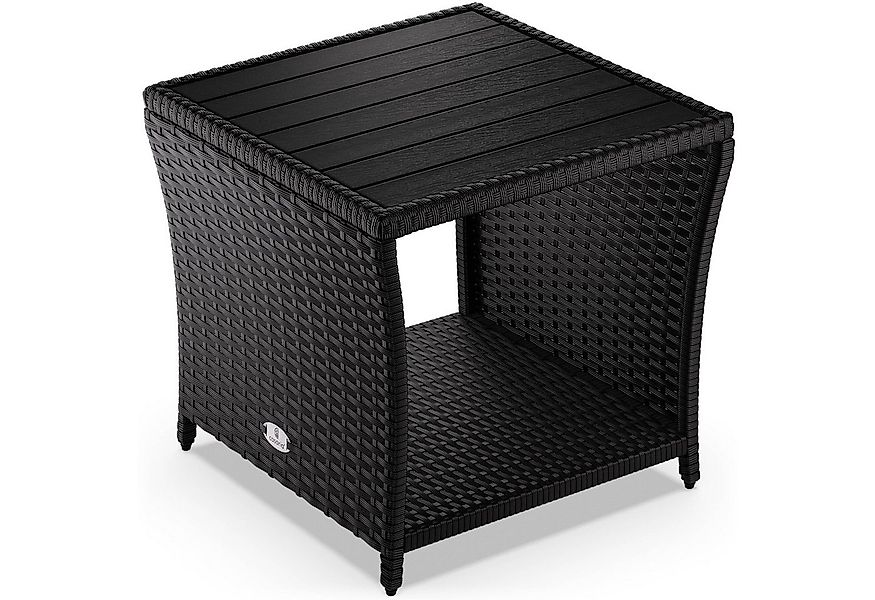 Casaria Beistelltisch (1-St), Polyrattan WPC Tischplatte 45x45x40cm Wetterf günstig online kaufen