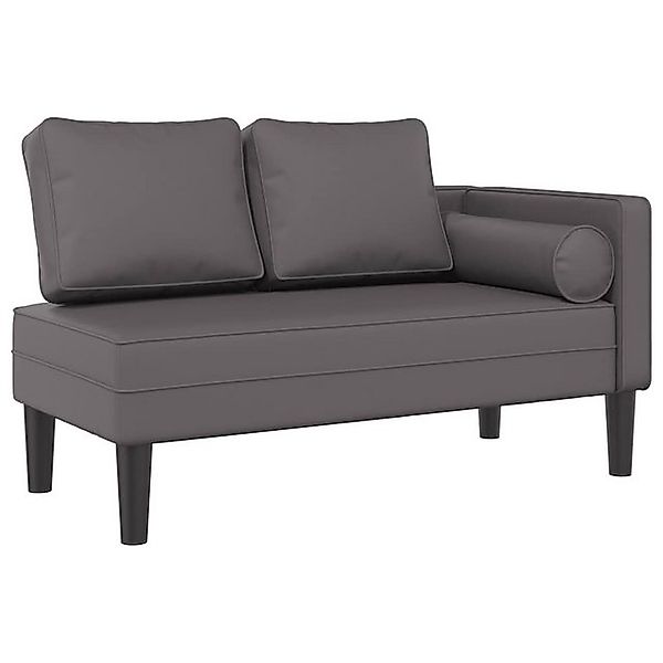 vidaXL Chaiselongue, Chaiselongue mit Kissen Grau Kunstleder günstig online kaufen