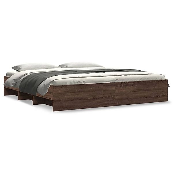 vidaXL Bettgestell Braun Eichen-Optik 180x200 cm Holzwerkstoff Modell 12108 günstig online kaufen