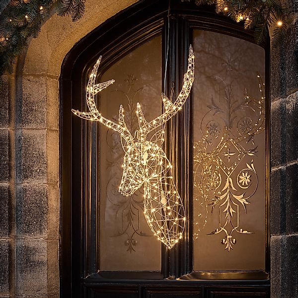 Lights4fun LED-Dekofigur LED-Hirschgeweih Duchy, Weihnachtsbeleuchtung, (H) günstig online kaufen