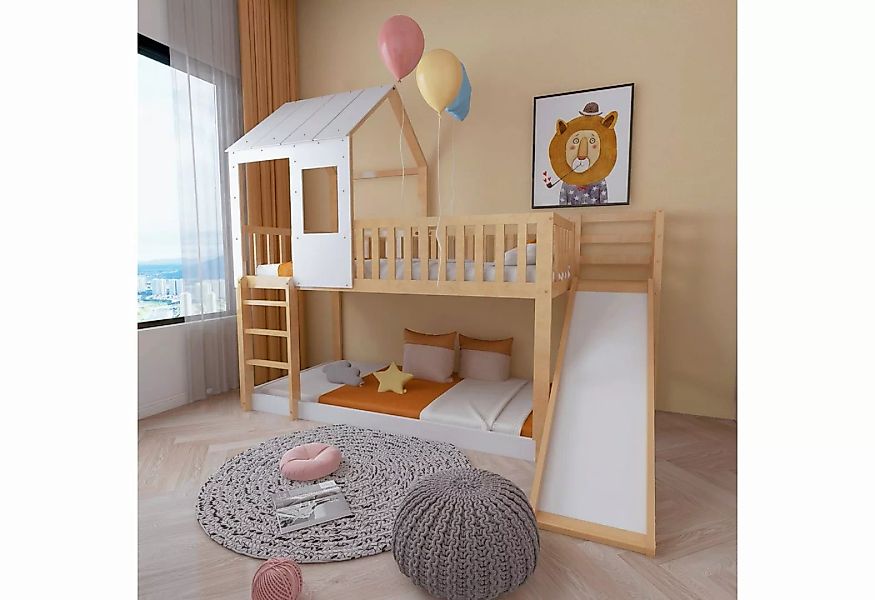 WISHDOR Etagenbett Etagenbett Hausbett Kinderbett Einzelbett Gästebett (mit günstig online kaufen