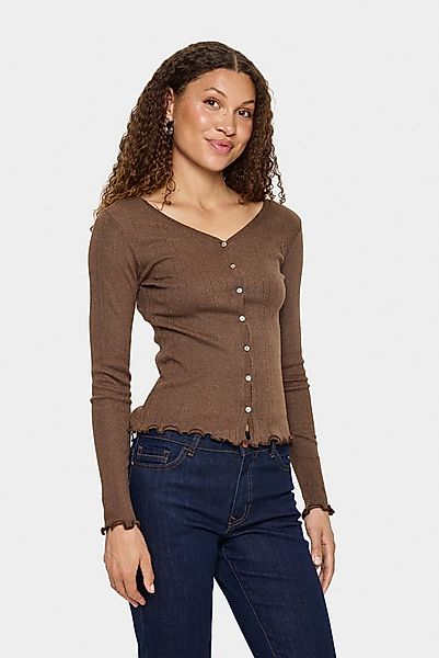 Saint Tropez Strickjacke GruSZ Cardigan mit Lochstickerei und gewelltem Sau günstig online kaufen