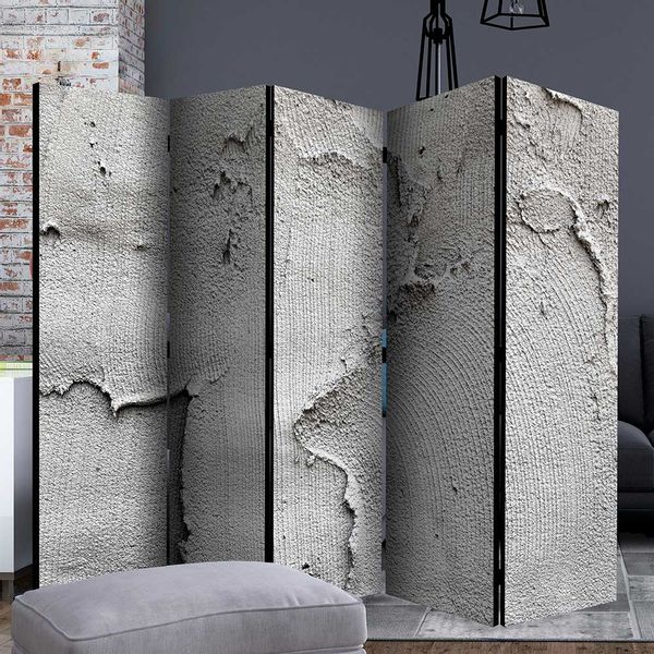 Umkleide Paravent in Beton Optik Kratzputz Motiv günstig online kaufen