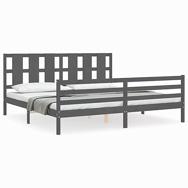 vidaXL Bett Massivholzbett mit Kopfteil Schwarz 200x200 cm günstig online kaufen