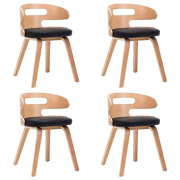 vidaXL Esszimmerstühle 4 Stk Schwarz Bugholz und Kunstleder 278854 günstig online kaufen