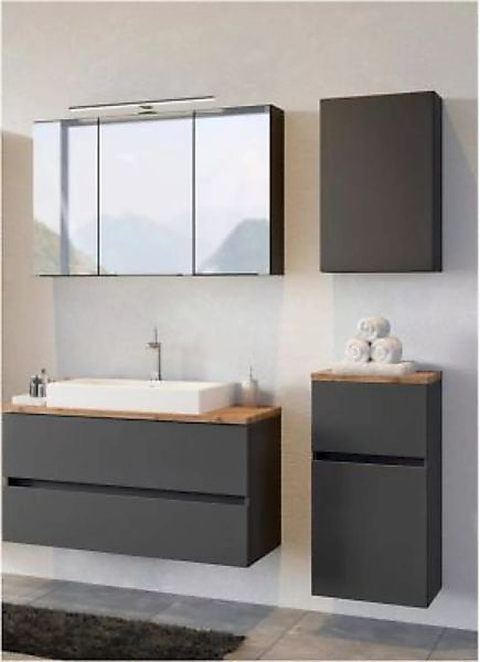 Lomadox Badezimmer Set 4-tlg. PESARO-03 mit Keramik-Aufsatzbecken in matt g günstig online kaufen