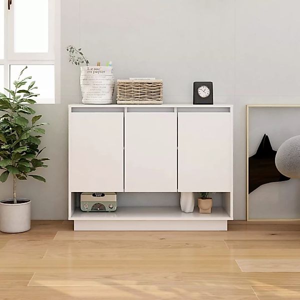 Sideboard Hochglanz-weiß 97x31x75 Cm Spanplatte günstig online kaufen