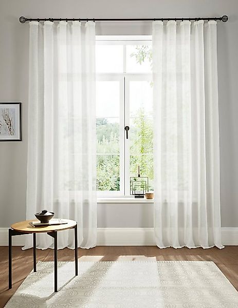my home Gardine Fiete (1 St), Kräuselband, halbtransparent, Leinen Optik, S günstig online kaufen