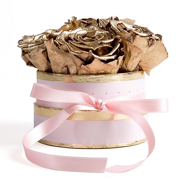 Kunstblume Infinity Rosenbox rosa rund 4 günstig online kaufen