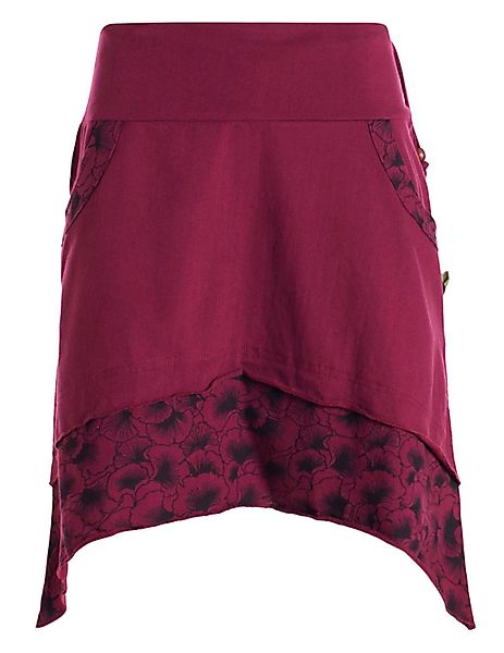 Vishes Minirock Damen Baumwolle A-Linie Blumen-Muster günstig online kaufen