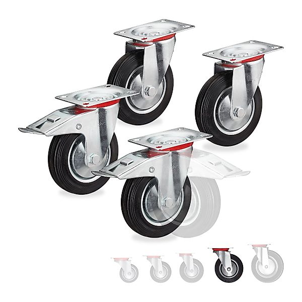 relaxdays Schwerlastregal Schwerlastrollen 4er Set, 160 günstig online kaufen