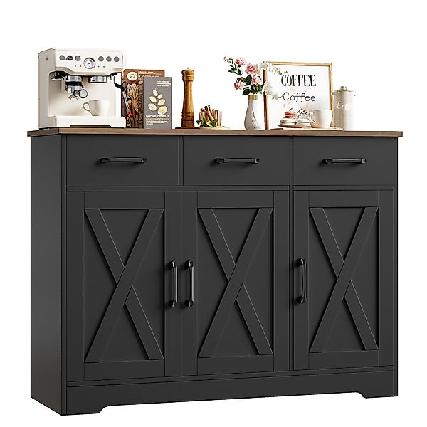 HOMECHO Sideboard, Küchenschrank mit 3 Schubladen günstig online kaufen