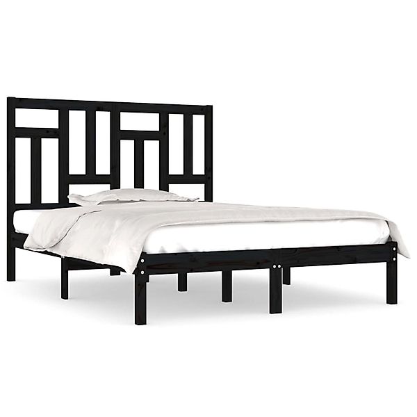 vidaXL Massivholzbett Schwarz Kiefer 200x200 cm1179433 günstig online kaufen