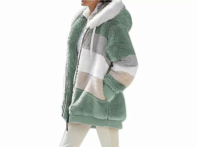 FIDDY Rhombenstrickjacke Damen Mantel Kapuzenmantel Wintermantel Modischer günstig online kaufen