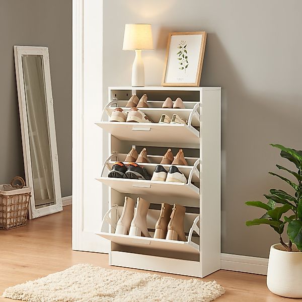en.casa Schuhschrank »Sykkylven« Schuhkipper mit 3 günstig online kaufen