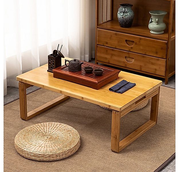 NUODWELL Tabletttisch Beistelltisch Klappbar Couchtisch aus Bambus, Balkon günstig online kaufen