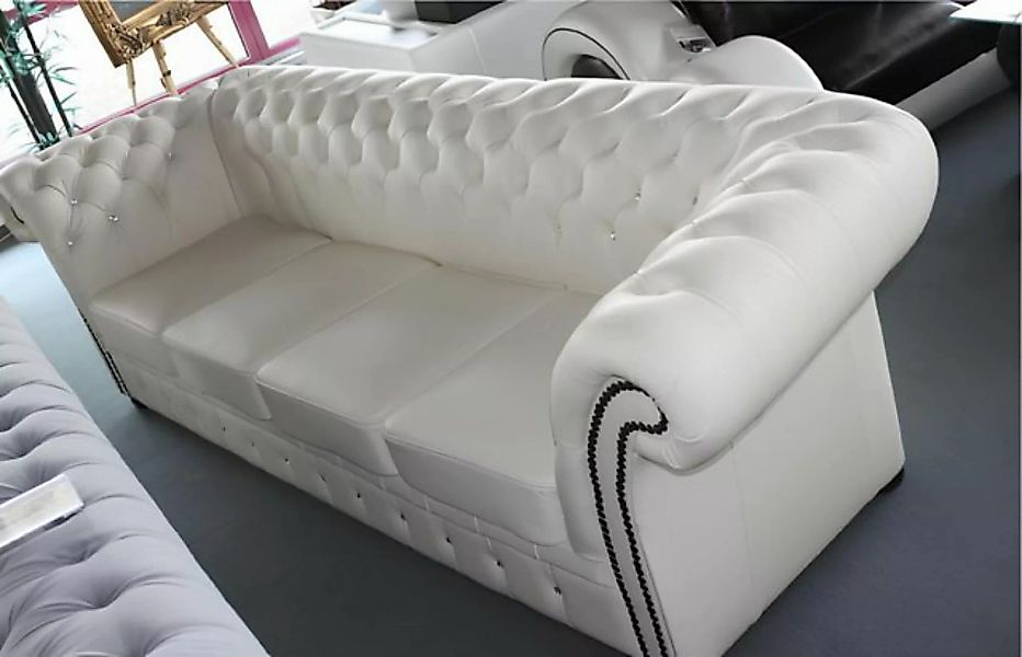 Xlmoebel Sofa Chesterfield Luxus Sofa mit Kristallverzierung, Vollleder Pol günstig online kaufen