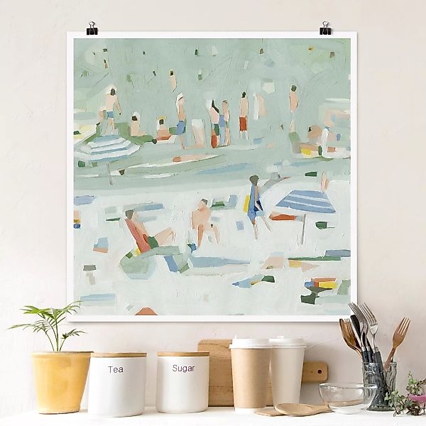 Poster Kunstdruck - Quadrat Sommer Konfetti II günstig online kaufen