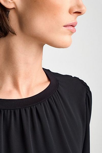 RICHROYAL Langarmbluse mit feiner Raffung am Kragen günstig online kaufen