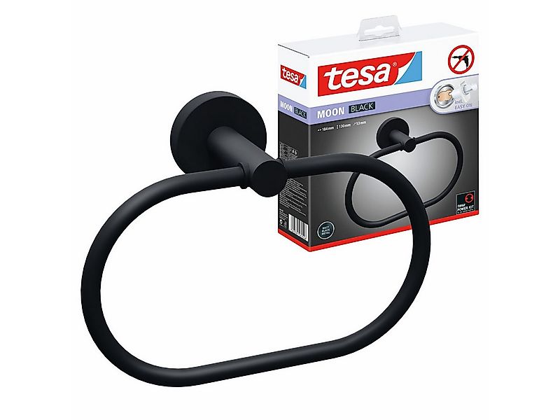 tesa Handtuchhalter 1 x MOON BLACK Handtuchring, schwarz matt - 5,3 cm : 18 günstig online kaufen