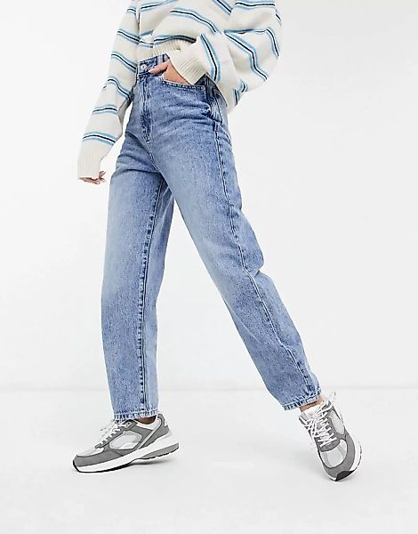 Mango – Mom-Jeans in Hellblau günstig online kaufen
