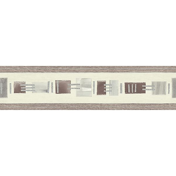 Bricoflor Selbstklebende Tapetenbordüre in Grau und Braun Moderne Bordüre i günstig online kaufen