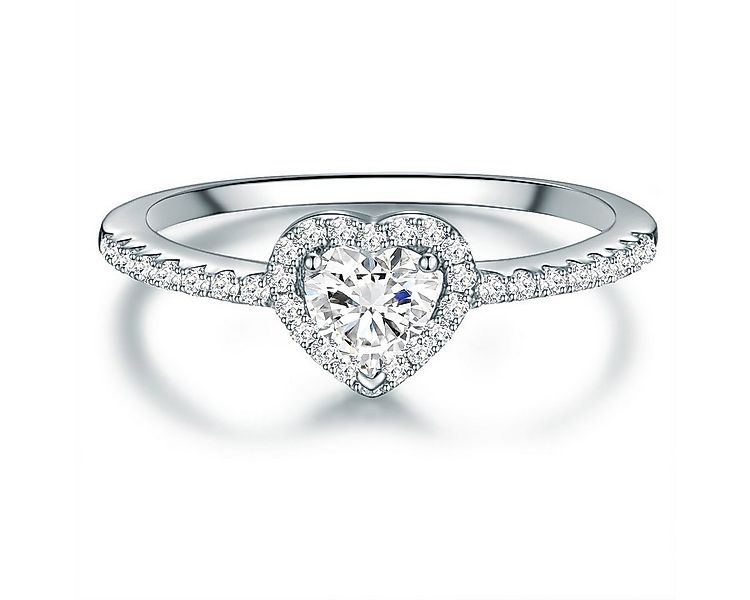 Trilani Silberring Herz silber, mit Zirkonia in Herz-Optik günstig online kaufen