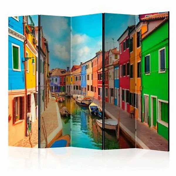 artgeist Paravent Colorful Canal in Burano II [Room Dividers] mehrfarbig Gr günstig online kaufen