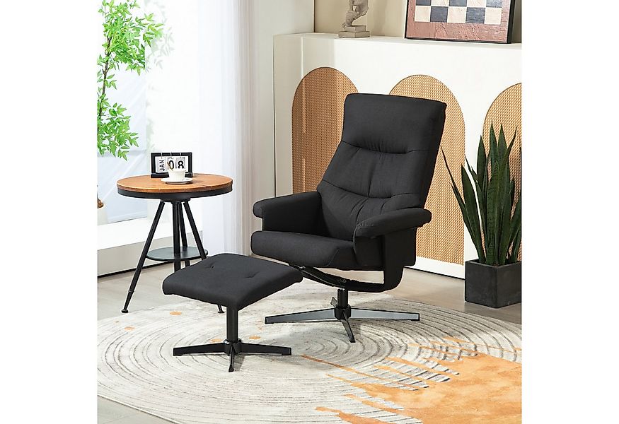 HOMCOM Relaxsessel mit Hocker, Gepolstert Fernsehsessel mit Liegefunktion, günstig online kaufen