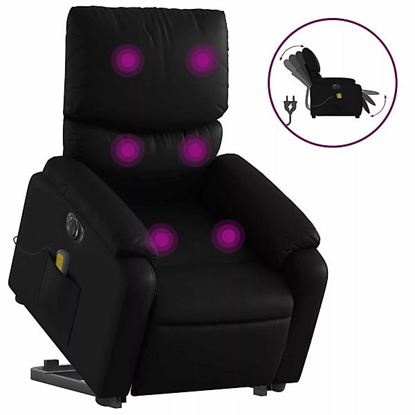 vidaXL Massagesessel mit Aufstehhilfe Elektrisch Schwarz Kunstleder Modell günstig online kaufen