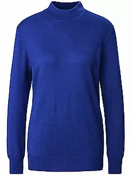 Stehbund-Pullover Modell Sabrina Peter Hahn Seide/Kaschmir blau günstig online kaufen