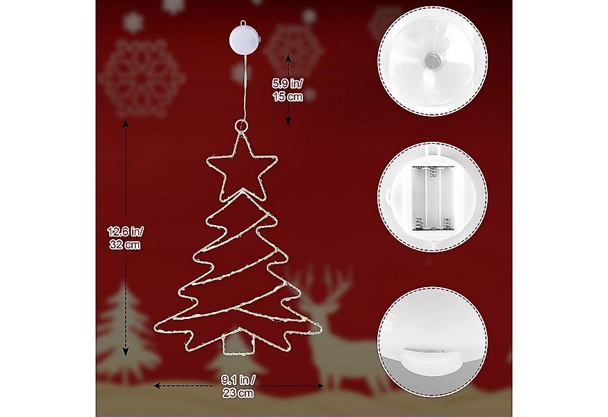 MUPOO Fensterdekoration Weihnachtsfensterlichter Batteriebetriebene Hängend günstig online kaufen