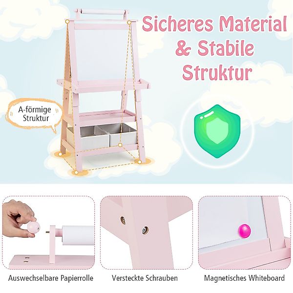 COSTWAY Standtafel Kinder Staffelei, doppelseitig, mit günstig online kaufen